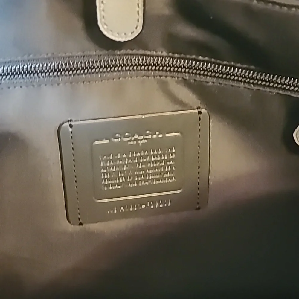 Coach Leather Briefcase In Grey And Black